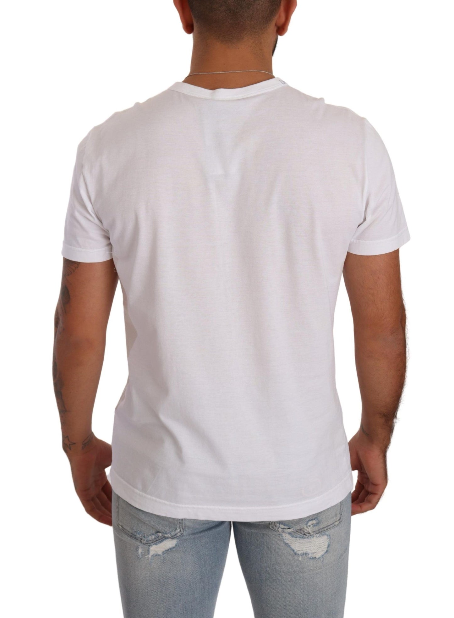 Elegant Crewneck Cotton T-shirt in White