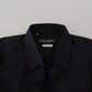 Black Cotton Slim Fit Dress Shirt