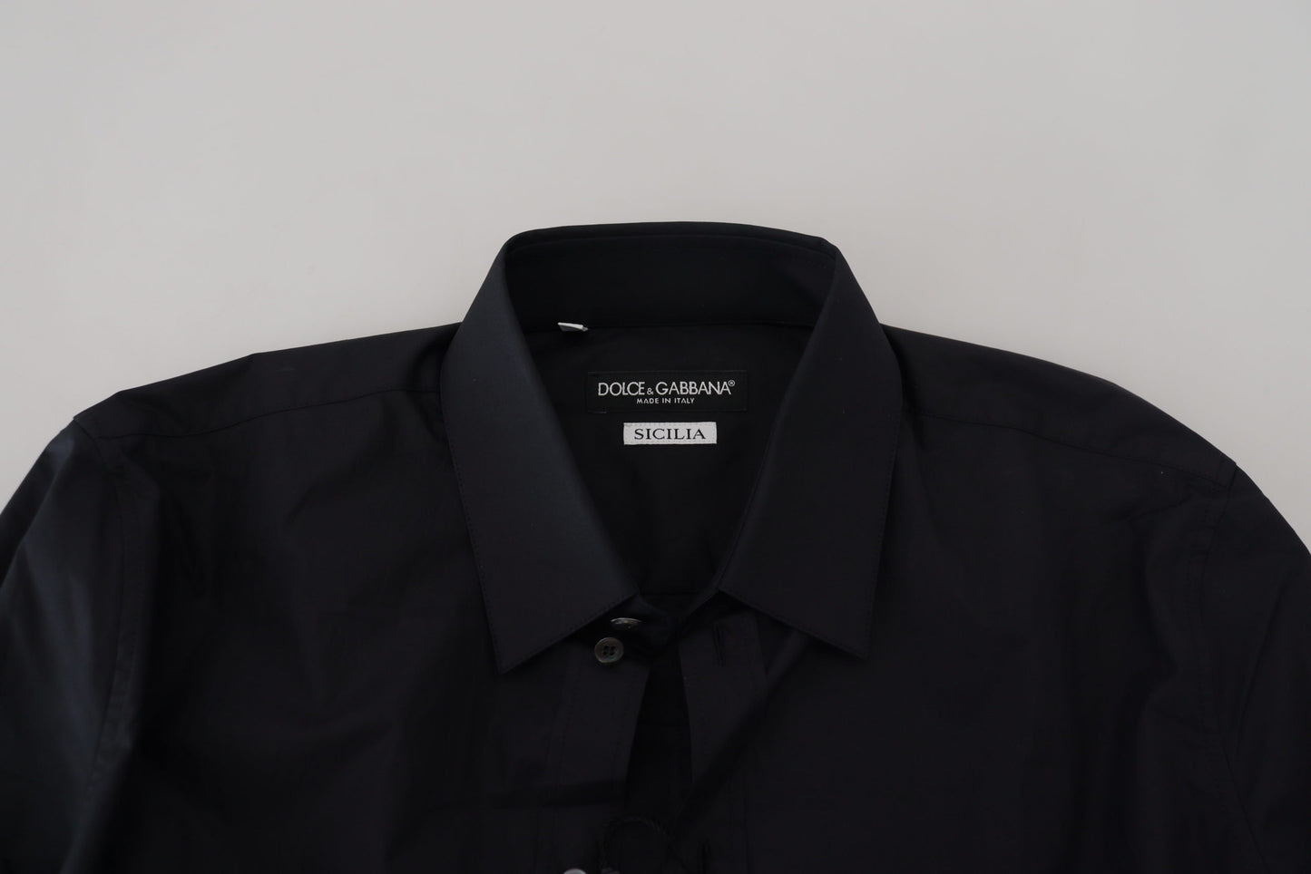 Black Cotton Slim Fit Dress Shirt