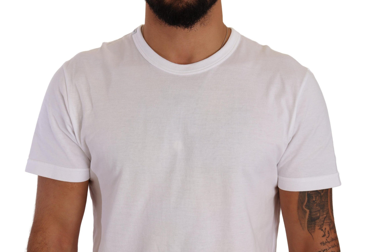 Elegant Crewneck Cotton T-shirt in White