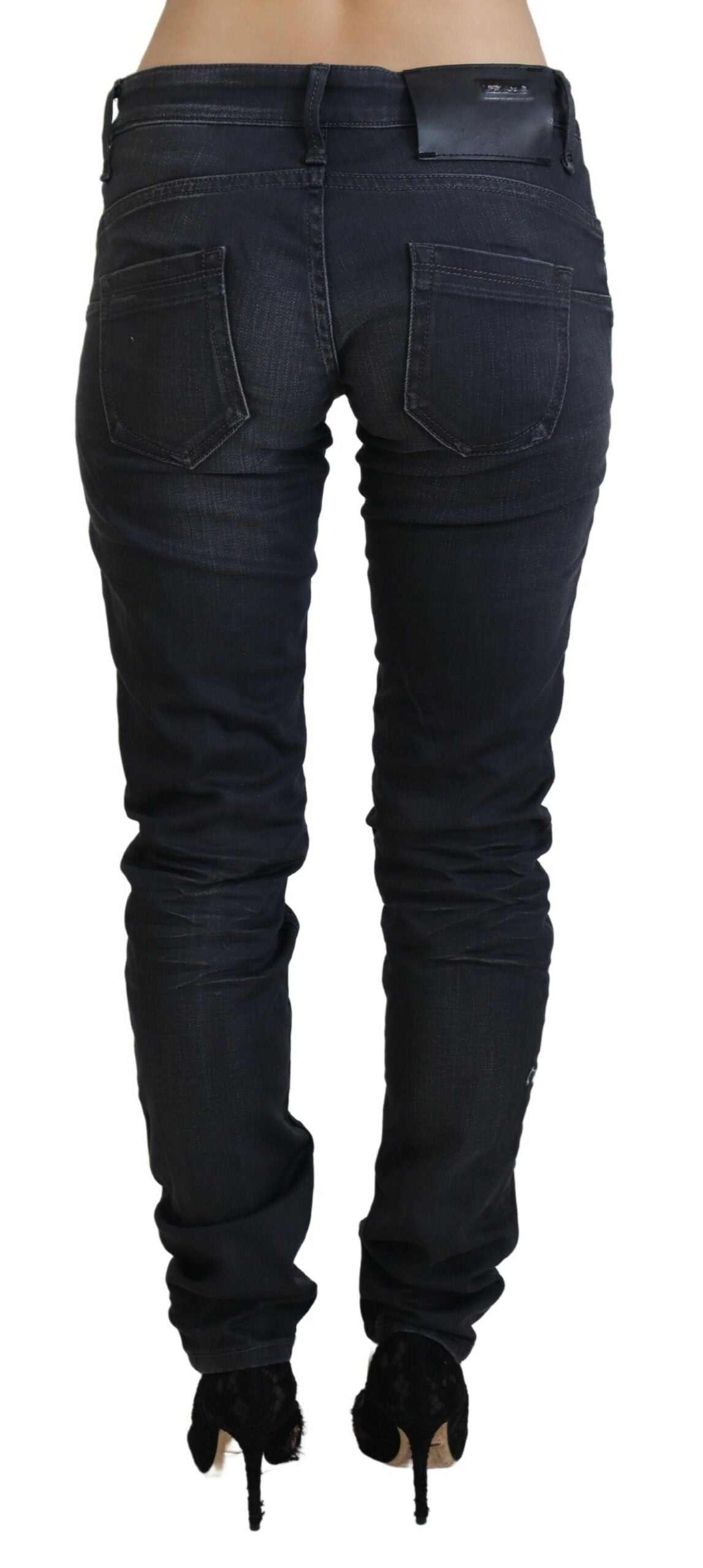 Sleek Black Washed Slim Fit Denim