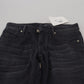 Sleek Black Washed Slim Fit Denim