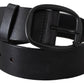 Elegant Black Leather Waist Belt
