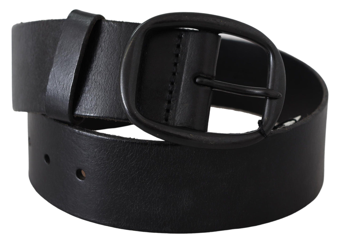 Elegant Black Leather Waist Belt