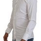 White Cotton Slim Fit Formal Dress GOLD Shirt