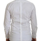 White Cotton Slim Fit Formal Dress GOLD Shirt