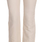 Elevated White High Waist Flared Trousers