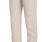 Elevated White High Waist Flared Trousers