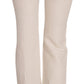 Elevated White High Waist Flared Trousers