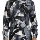 Sleek Silk Collared Shirt with Banana Leaf Print