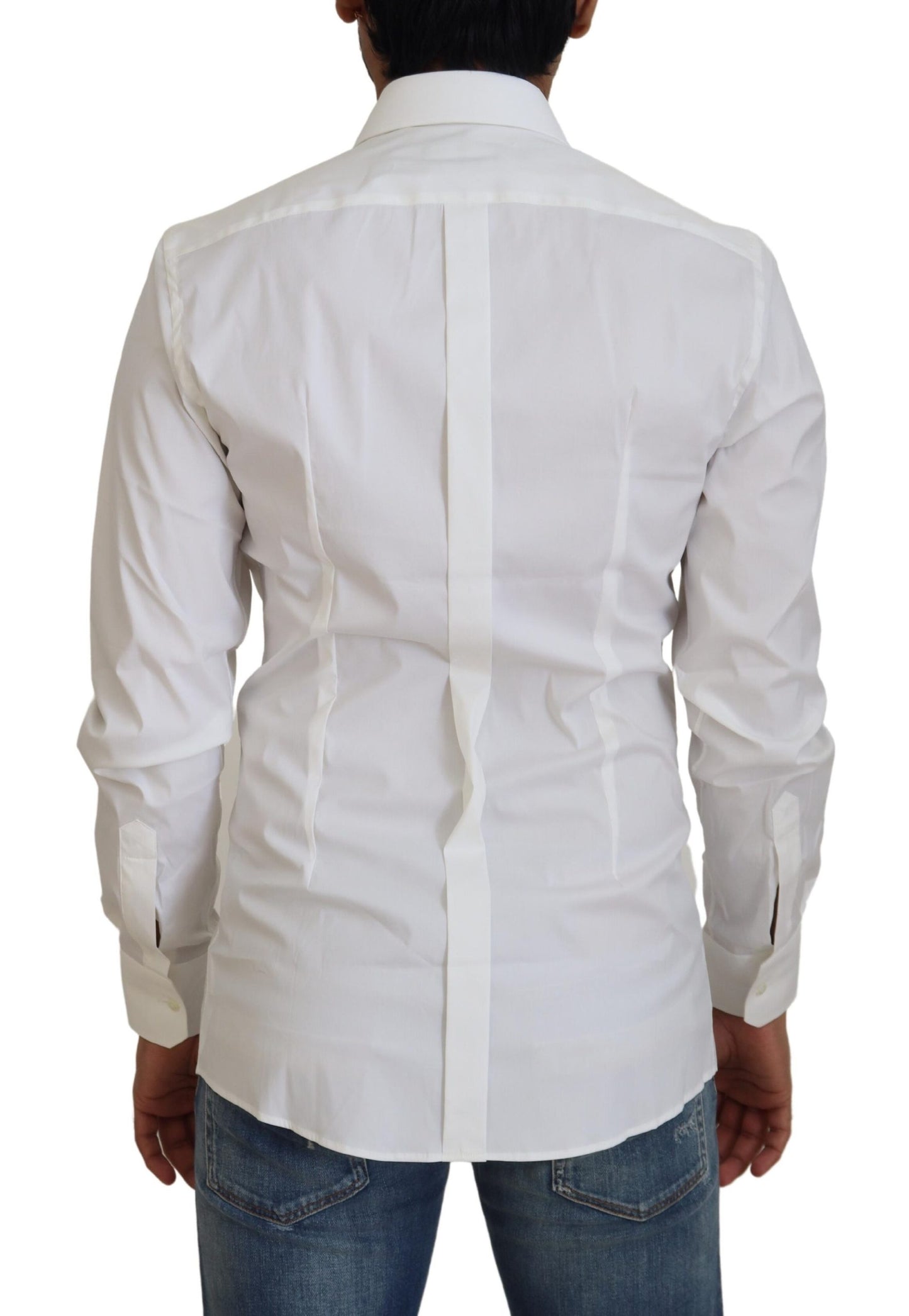 Elegant White Slim Fit Dress Shirt