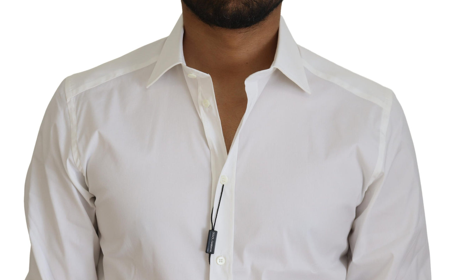 Elegant White Slim Fit Dress Shirt