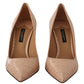 Beige Nude Leather BELLUCCI Heels Pumps Shoes