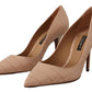Beige Nude Leather BELLUCCI Heels Pumps Shoes