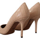 Beige Nude Leather BELLUCCI Heels Pumps Shoes