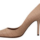 Beige Nude Leather BELLUCCI Heels Pumps Shoes