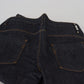 Blue Low Waist Straight Denim Pants Jeans