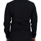 Black Cotton Slim Fit Formal Dress GOLD Shirt