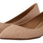 Beige Leather Kitten Heels Pumps Shoes