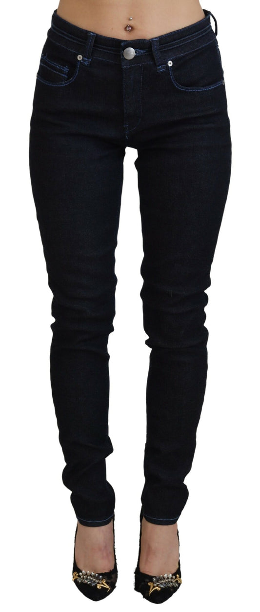 Chic Slim-Fit Cotton Denim in Dark Blue