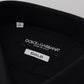Black Cotton Slim Fit Formal Dress GOLD Shirt