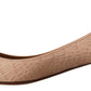 Beige Leather Kitten Heels Pumps Shoes