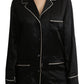 Elegant Silk Black Button-Up Blouse