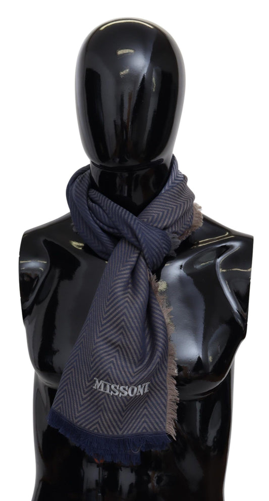 Elegant Zigzag Wool-Silk Scarf