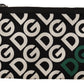 Elegant Black Nylon Leather Pouch