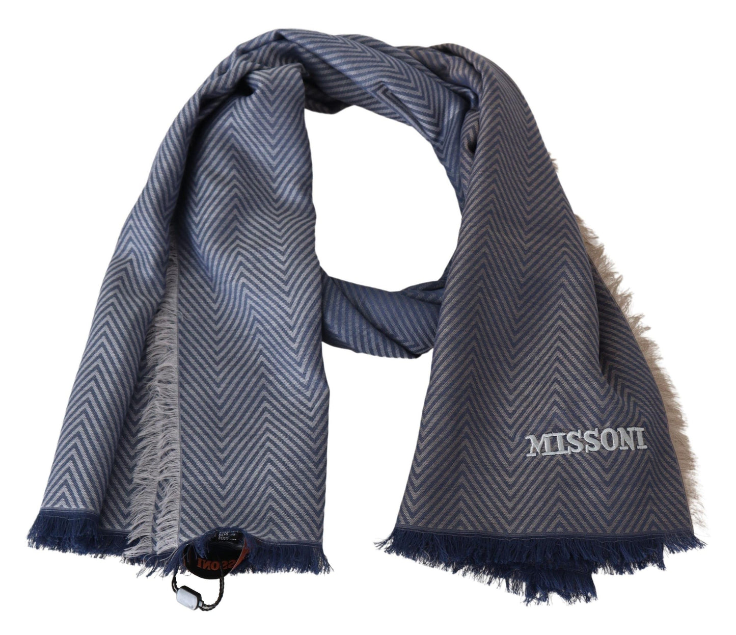 Elegant Zigzag Wool-Silk Scarf