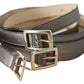 Metallic Bronze Leather Fashion Belt