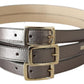 Metallic Bronze Leather Fashion Belt