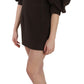 Chic Brown Corduroy Bodycon Mini Dress