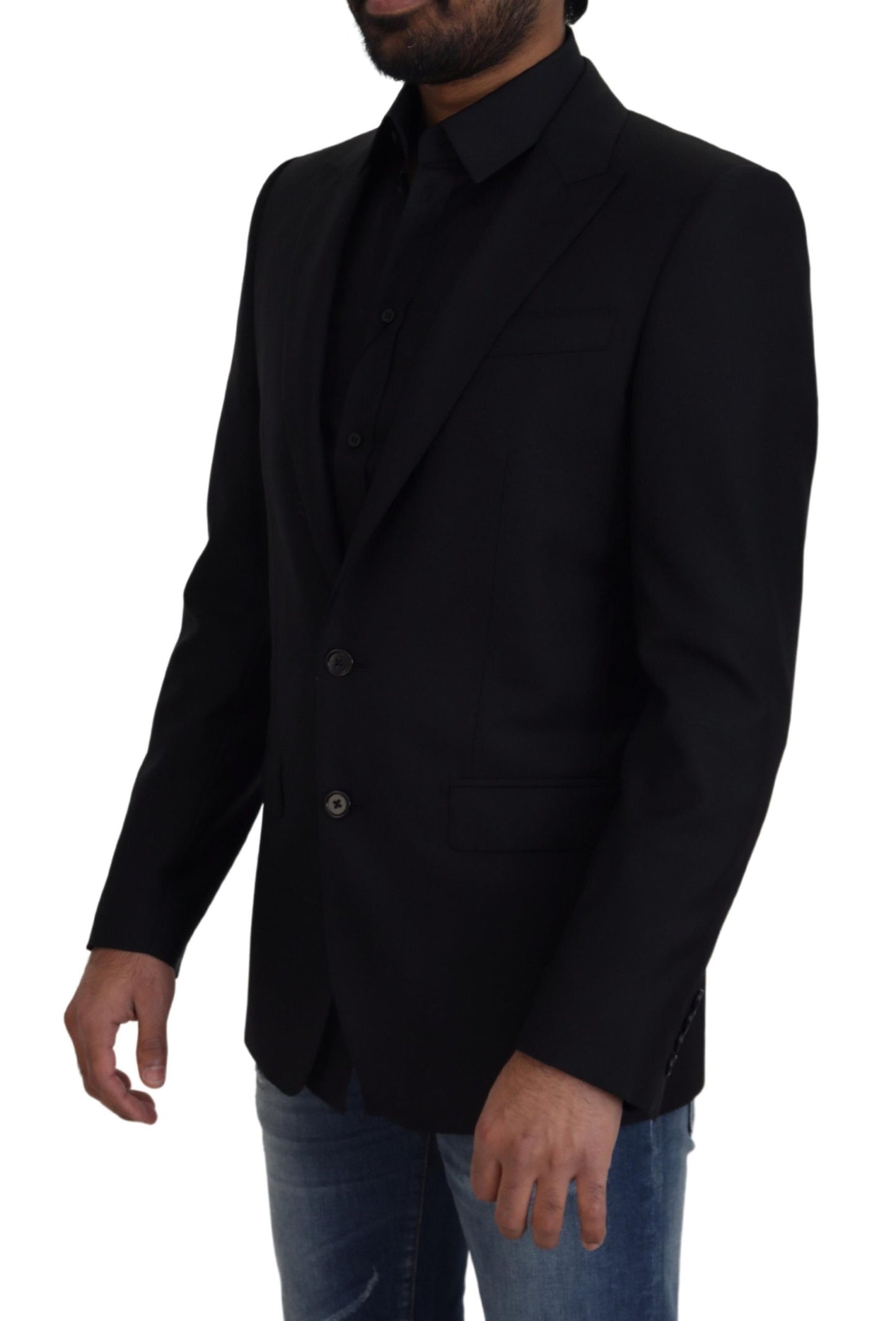 Elegant Slim Fit Wool-Silk Blazer