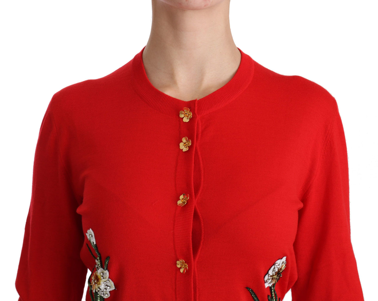 Enchanting Sequined Floral Wool Cardigan