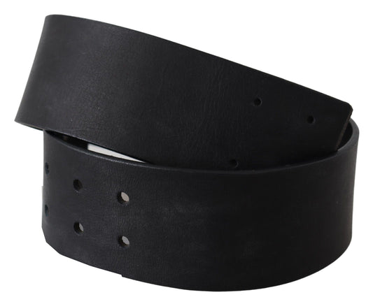 Elegant Solid Black Leather Belt