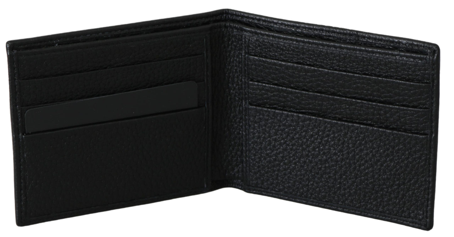 Elegant Black Leather Bifold Wallet