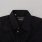 Black Cotton Slim Fit Formal Dress GOLD Shirt