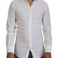 White Cotton Slim Fit Formal Dress GOLD Shirt