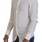 White Cotton Slim Fit Formal Dress GOLD Shirt