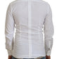 White Cotton Slim Fit Formal Dress GOLD Shirt