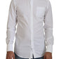 White Cotton Slim Fit Formal Dress GOLD Shirt