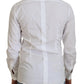White Cotton Slim Fit Formal Dress GOLD Shirt