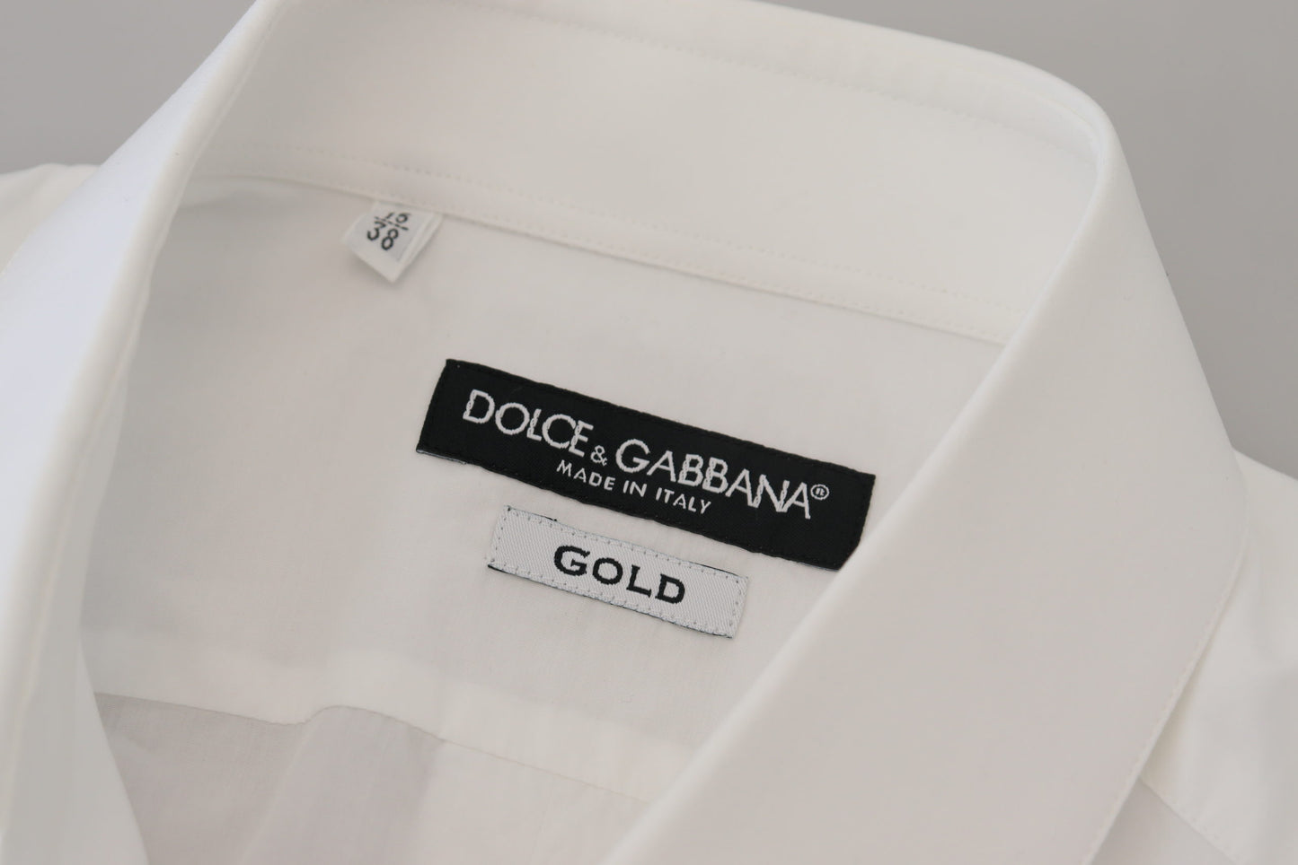 White Cotton Slim Fit Formal Dress GOLD Shirt