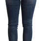 Elegant Mid Waist Skinny Blue Jeans