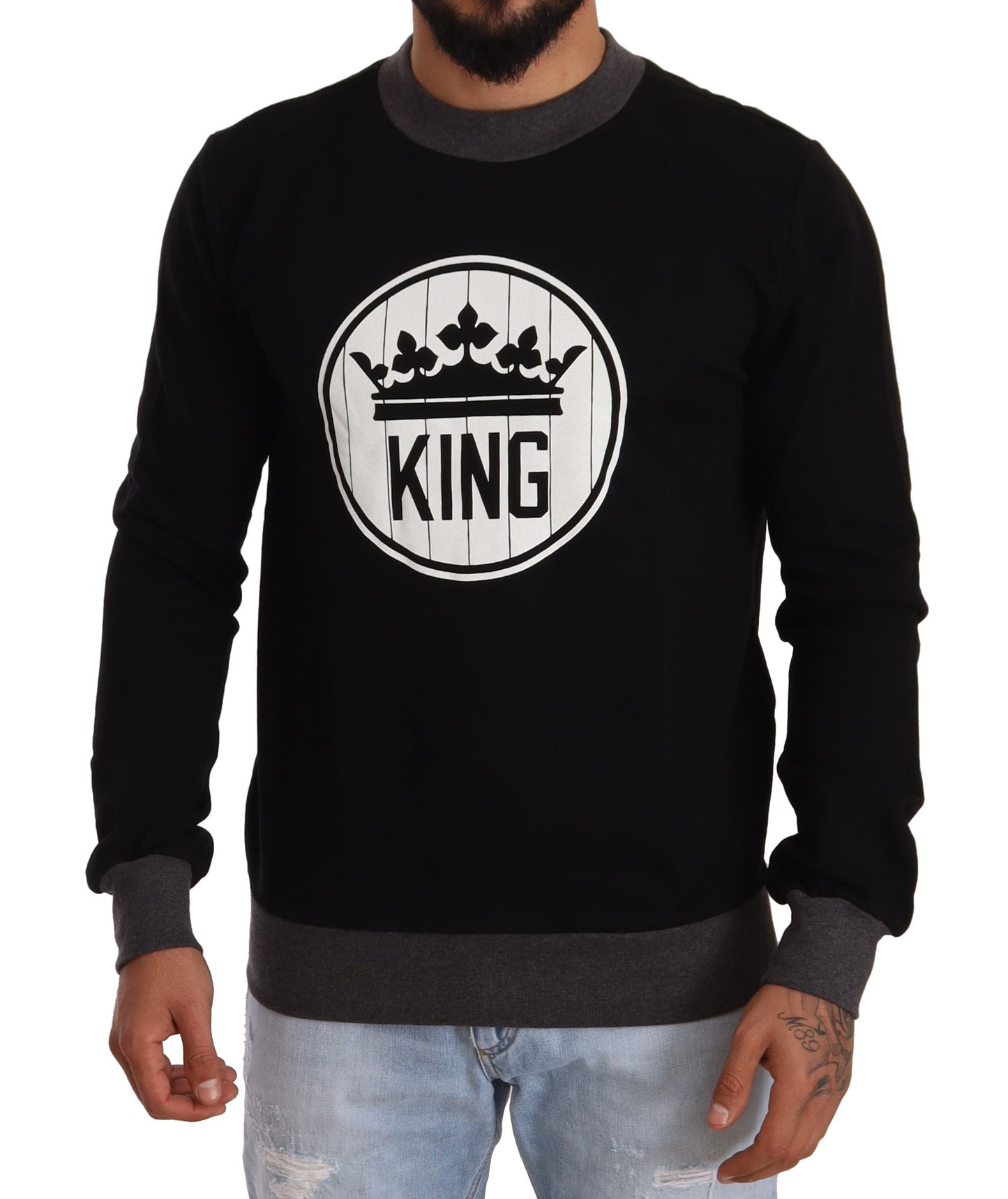 Regal Crown Crewneck Cotton Sweater