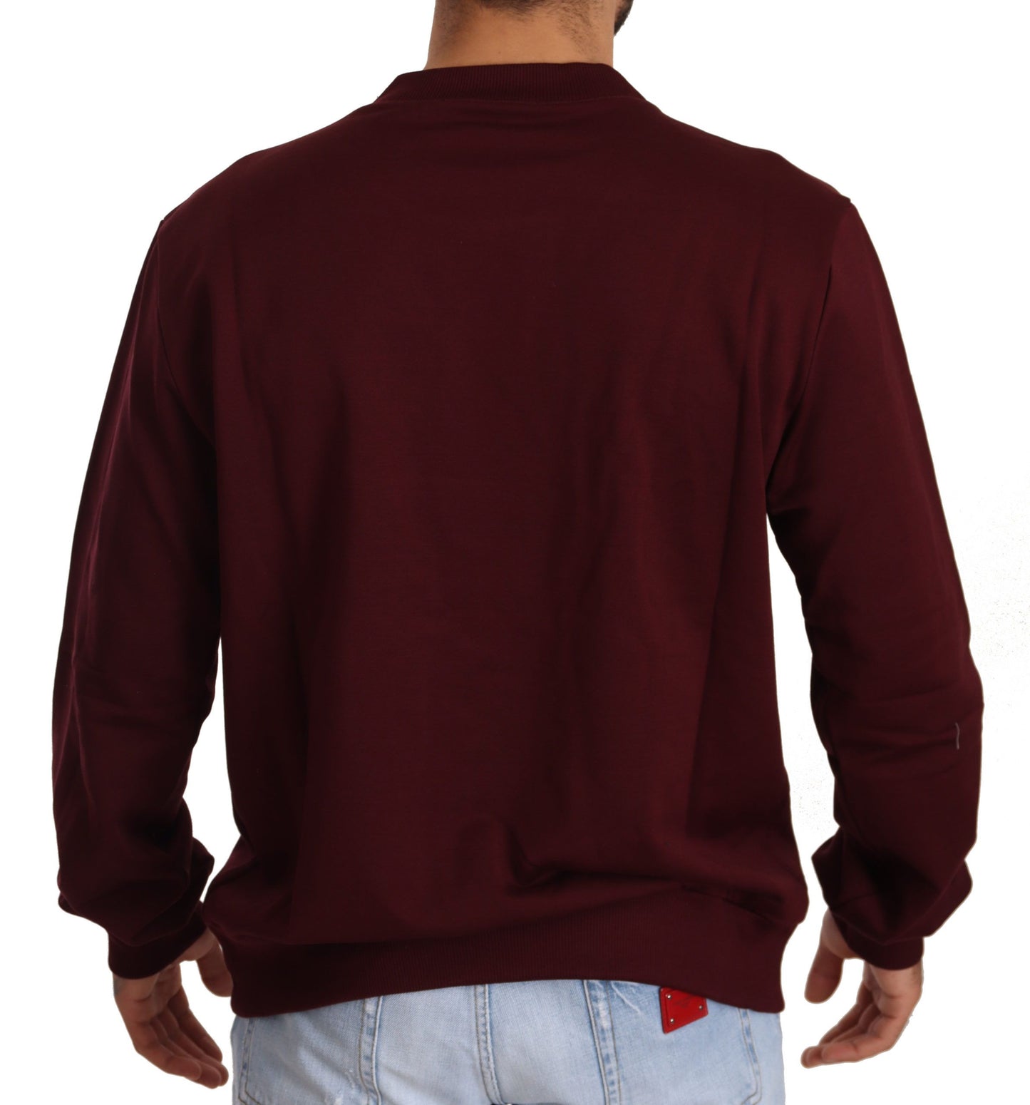 Elegant Bordeaux Crown Motive Sweater