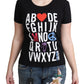 Chic Alphabet Print Cotton Tee