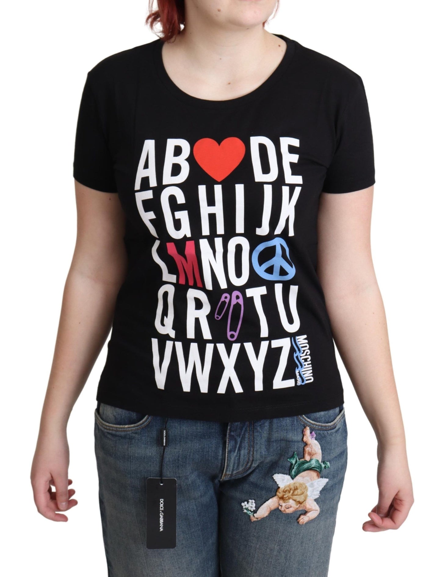 Chic Alphabet Print Cotton Tee