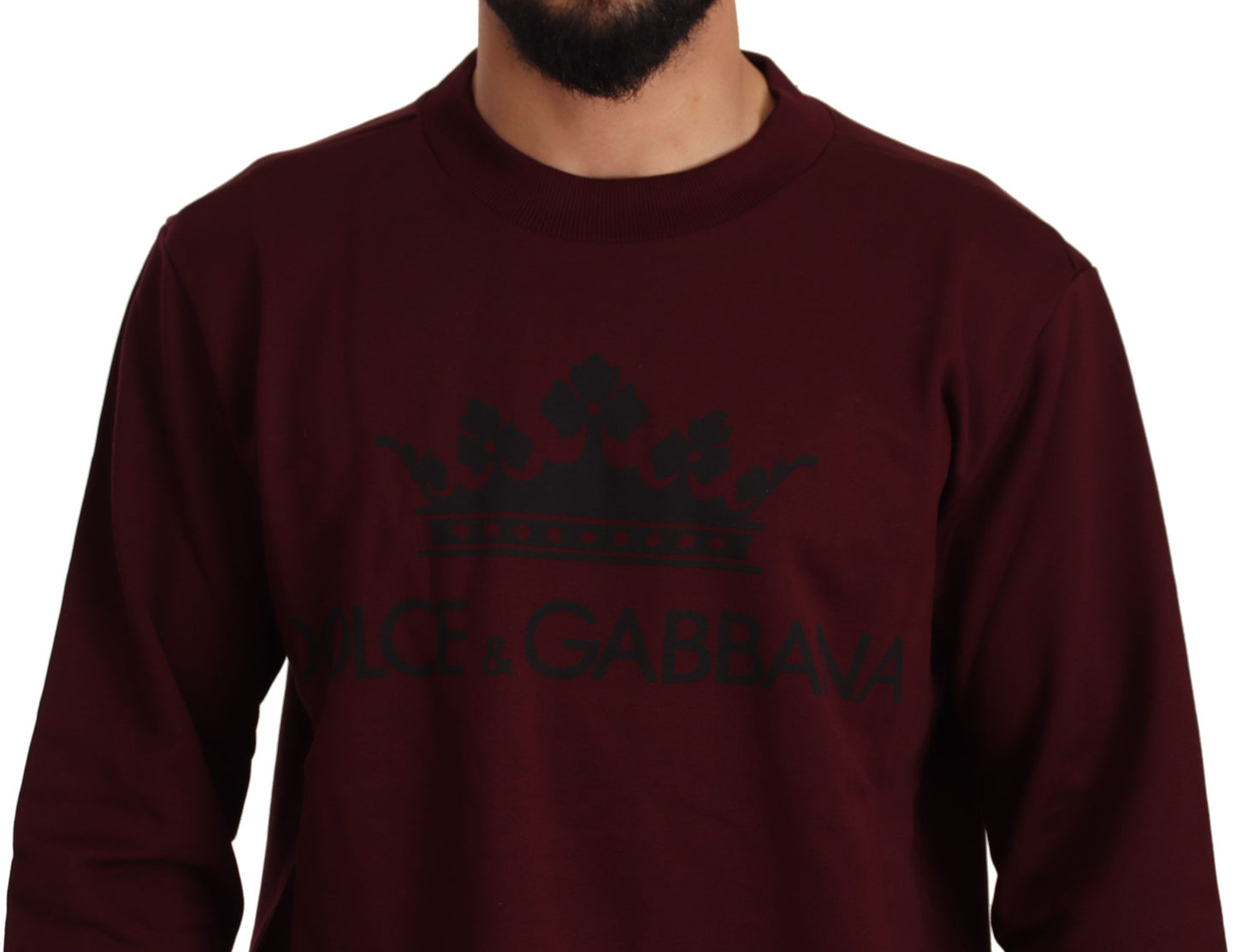 Elegant Bordeaux Crown Motive Sweater